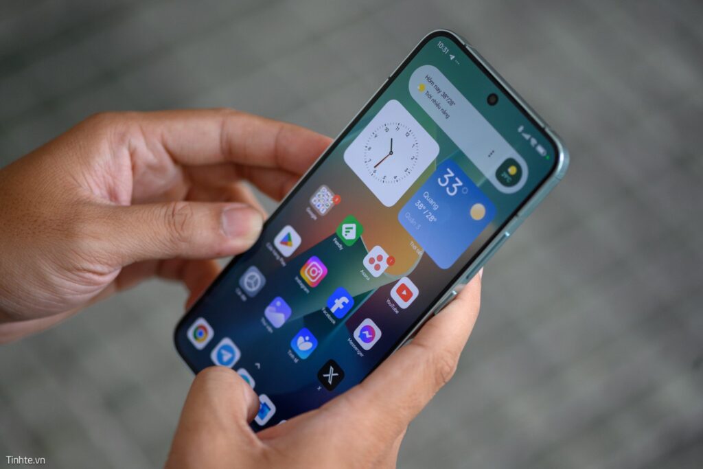 Xiaomi smartphone displaying HyperOS 3 interface with smooth animations and modern design elements showcasing the new user experience"