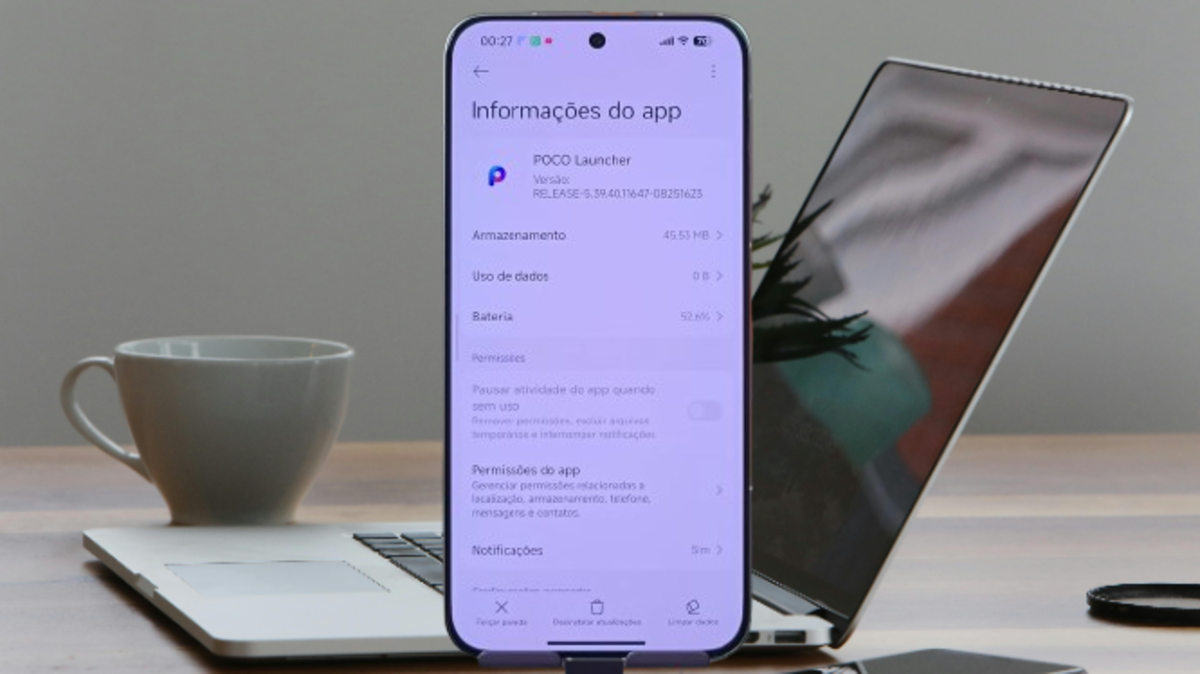 New Poco Launcher update displayed on the app's info screen on a Xiaomi smartphone, highlighting version 5.39.40.11647.